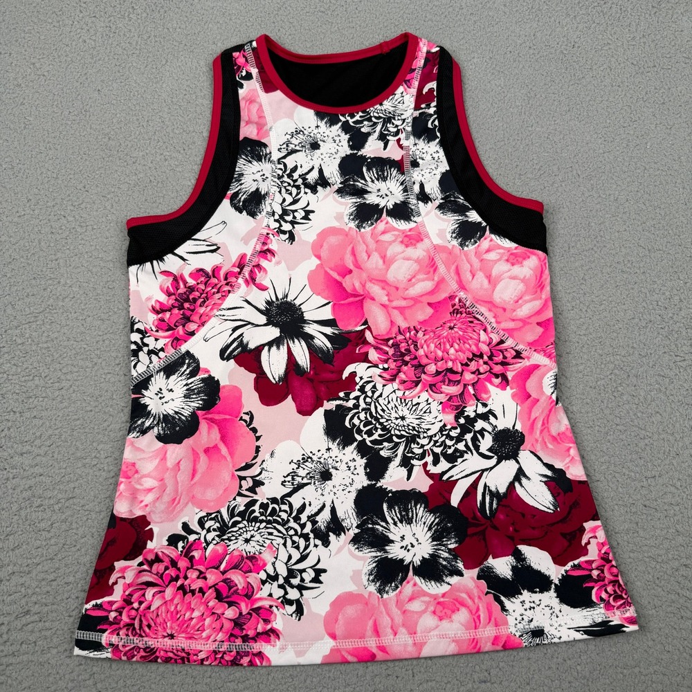 Tail Tank Top Womens M Pink Floral Racerback Tennis Golf Pickleball Gym Athletic